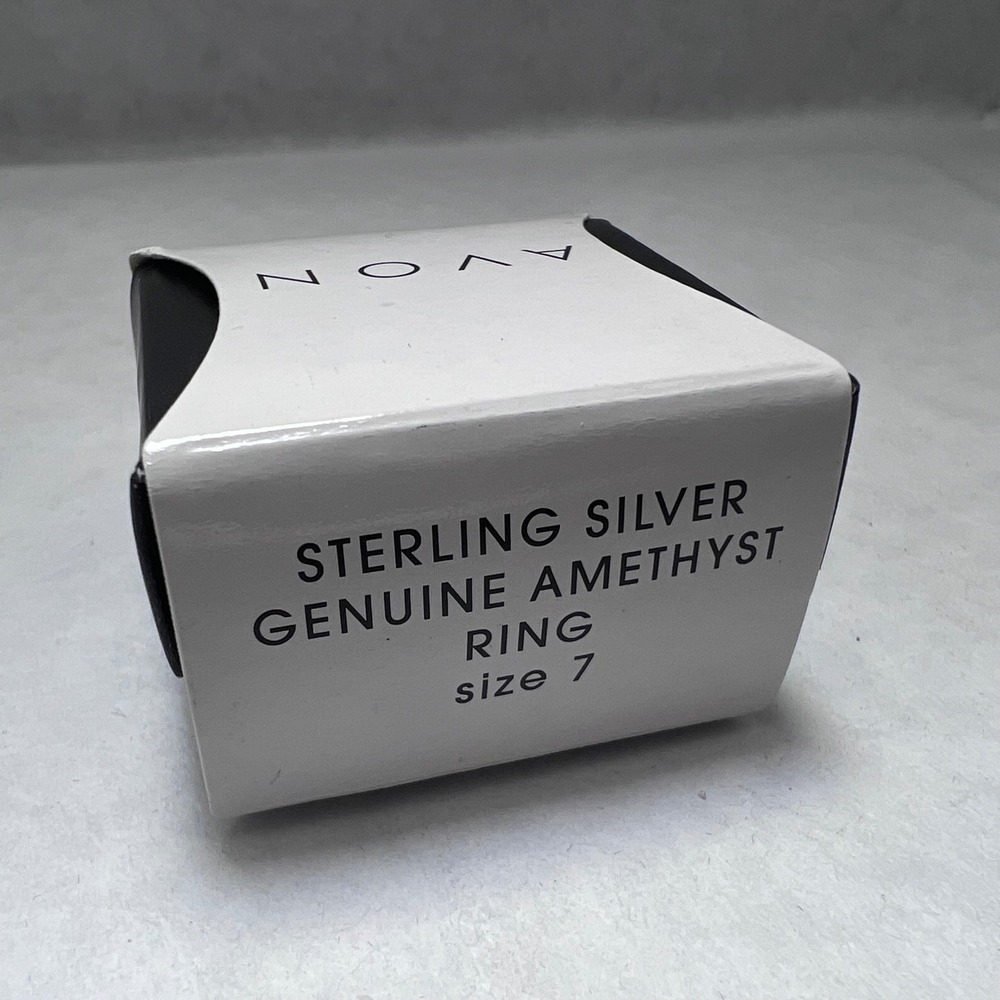 Avon Sterling Silver Genuine Amethyst Bypass Ring Size 7 Purple Gemstone 925‎ - Picture 9 of 10